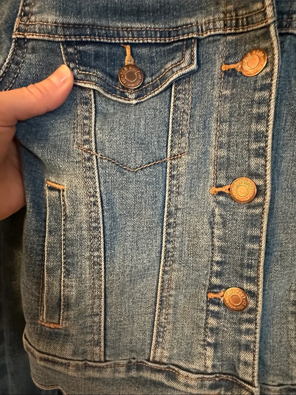 Old Navy Girls’ Blue Denim Jacket with California Patch
